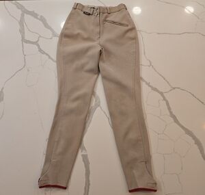 Euro Star Womens Riding Breeches Pants Tan High Waisted Size 28